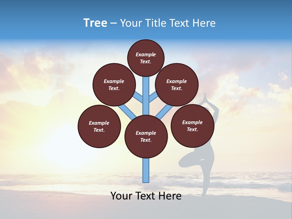 A Woman Doing Yoga On The Beach At Sunset PowerPoint Template