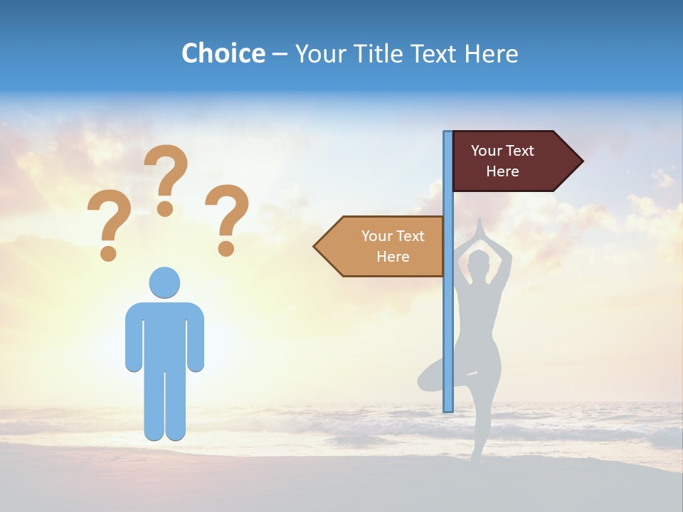 A Woman Doing Yoga On The Beach At Sunset PowerPoint Template