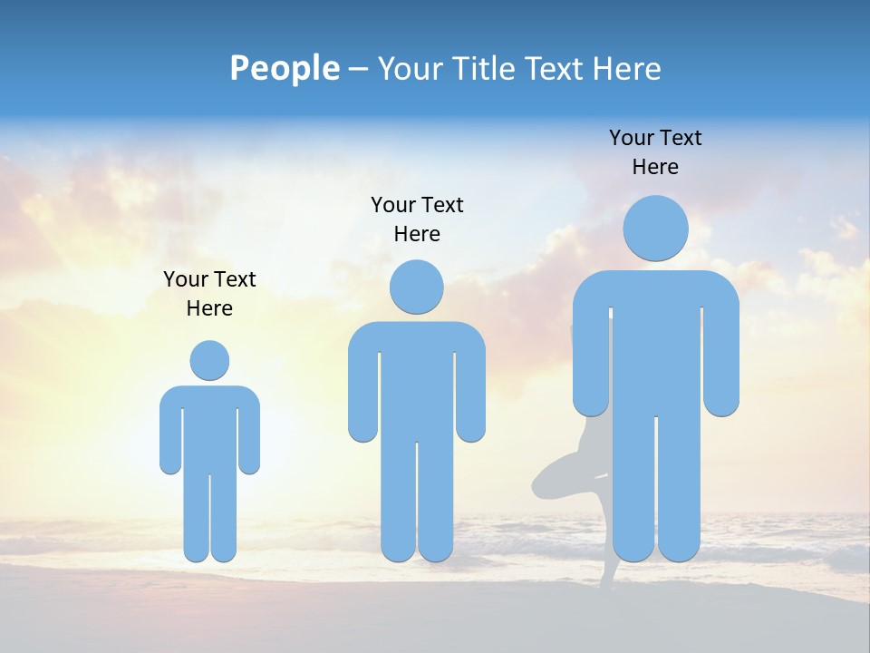 A Woman Doing Yoga On The Beach At Sunset PowerPoint Template