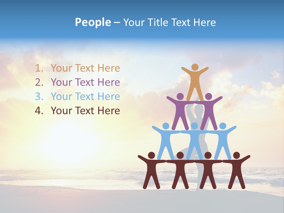 A Woman Doing Yoga On The Beach At Sunset PowerPoint Template