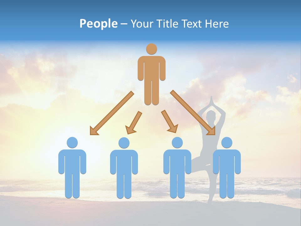 A Woman Doing Yoga On The Beach At Sunset PowerPoint Template