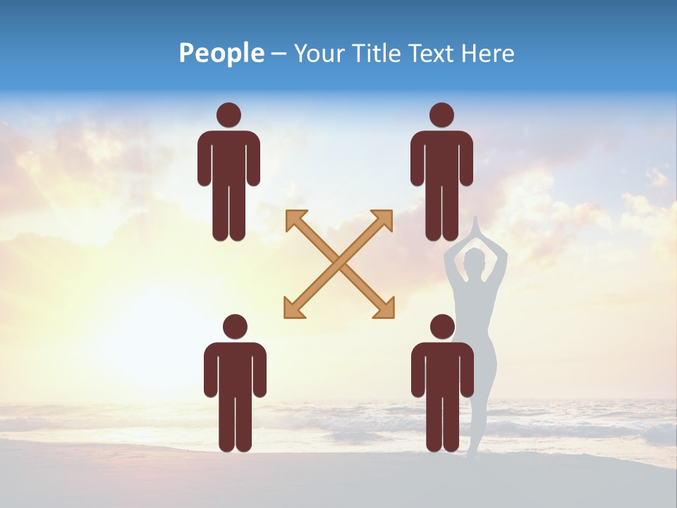 A Woman Doing Yoga On The Beach At Sunset PowerPoint Template