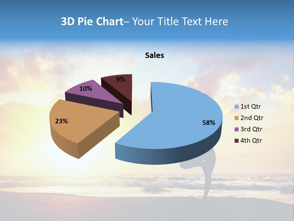 A Woman Doing Yoga On The Beach At Sunset PowerPoint Template