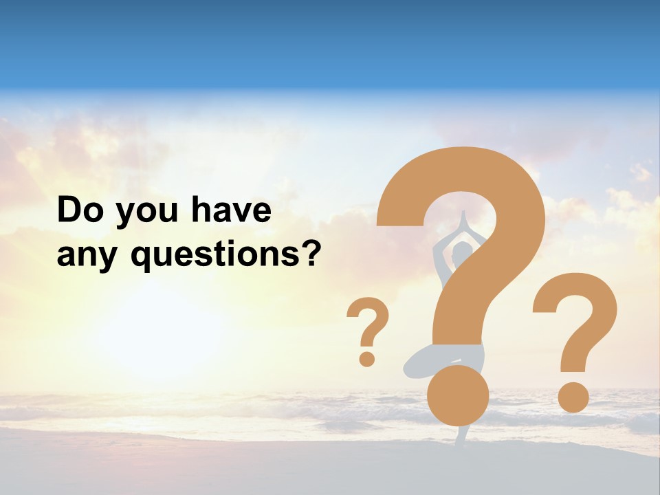 A Woman Doing Yoga On The Beach At Sunset PowerPoint Template