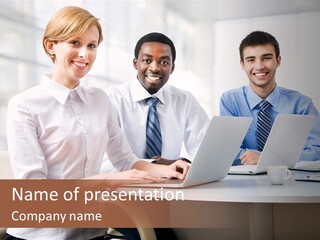 Person Mood Desk PowerPoint Template