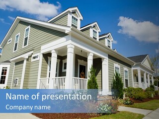 Construction Neighbors Cottage PowerPoint Template