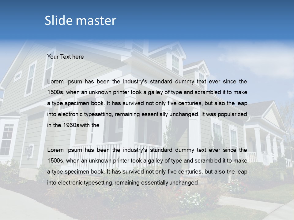 Construction Neighbors Cottage PowerPoint Template