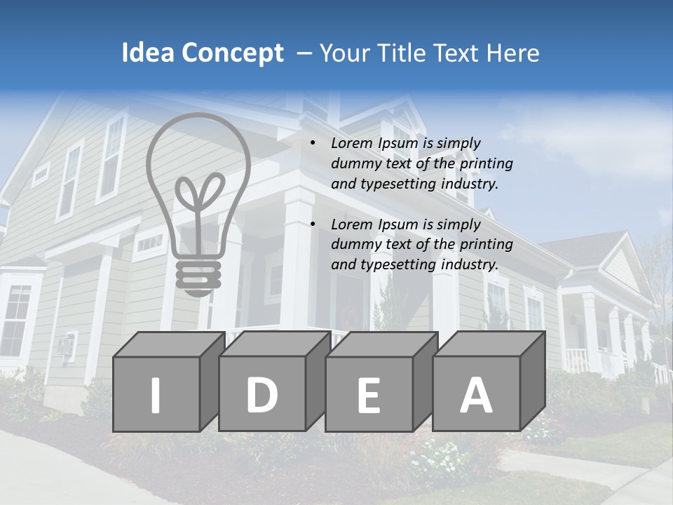 Construction Neighbors Cottage PowerPoint Template