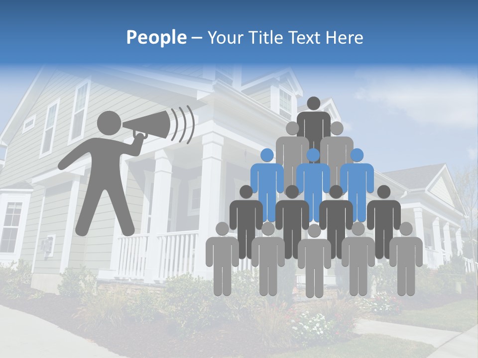 Construction Neighbors Cottage PowerPoint Template