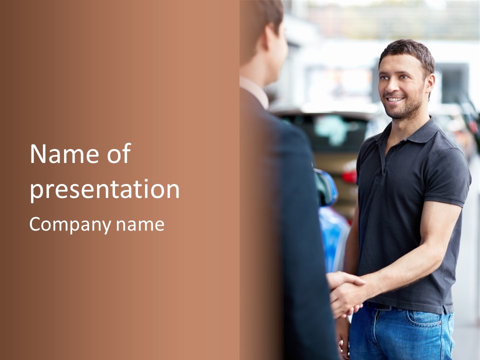 Driver Male Automobile PowerPoint Template