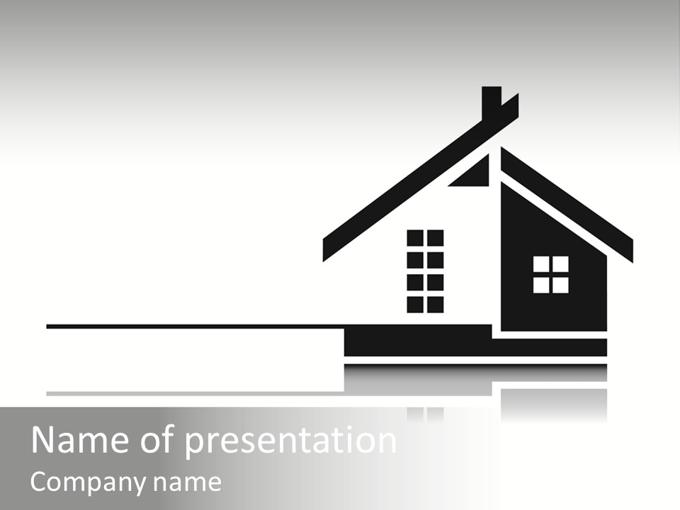 A Black And White House On A White Background PowerPoint Template