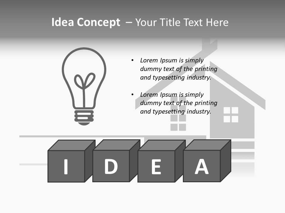 A Black And White House On A White Background PowerPoint Template