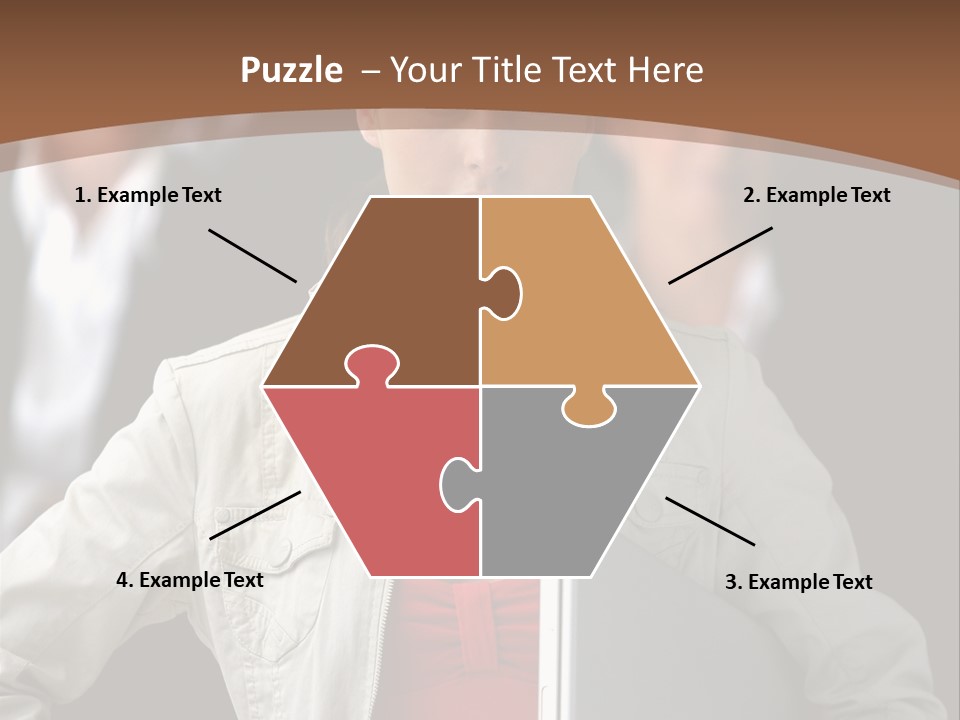 A Woman Holding A Laptop In Front Of A Group Of People PowerPoint Template