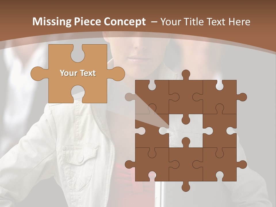 A Woman Holding A Laptop In Front Of A Group Of People PowerPoint Template