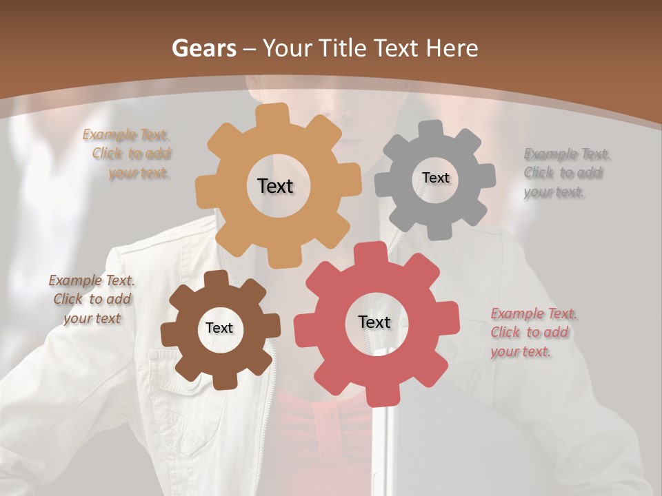 A Woman Holding A Laptop In Front Of A Group Of People PowerPoint Template