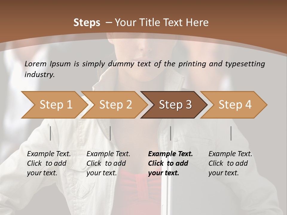A Woman Holding A Laptop In Front Of A Group Of People PowerPoint Template
