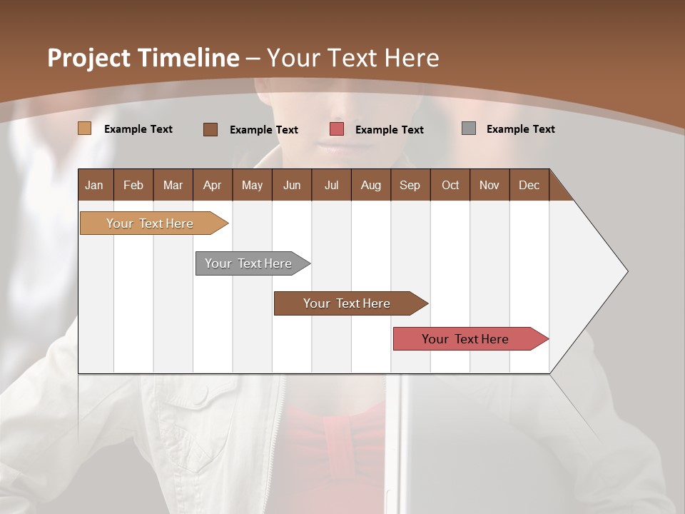 A Woman Holding A Laptop In Front Of A Group Of People PowerPoint Template