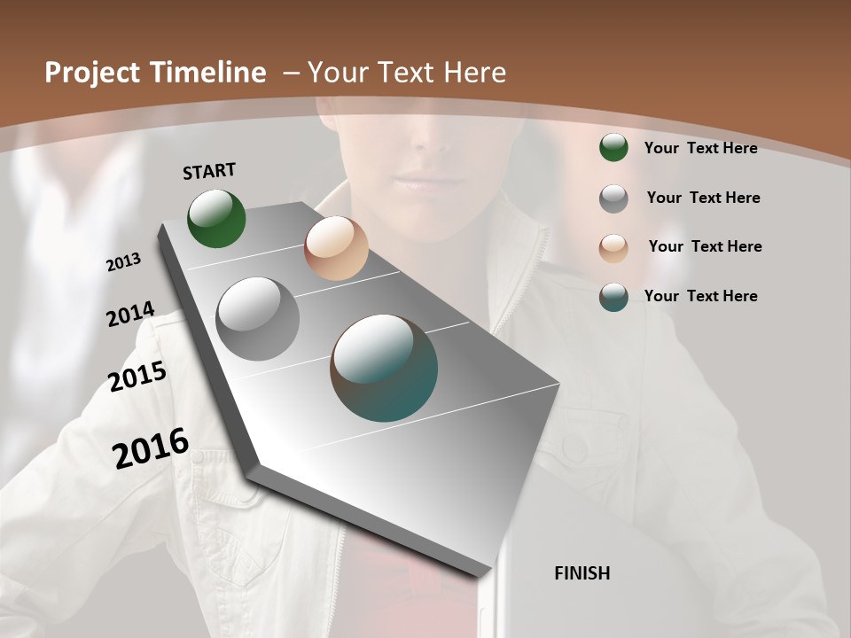 A Woman Holding A Laptop In Front Of A Group Of People PowerPoint Template