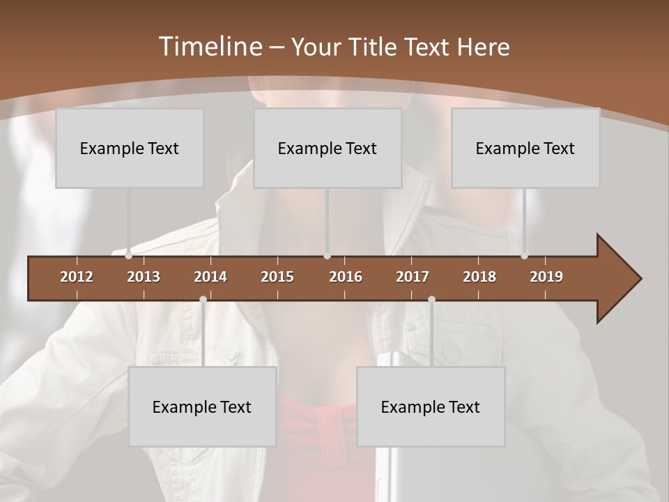 A Woman Holding A Laptop In Front Of A Group Of People PowerPoint Template