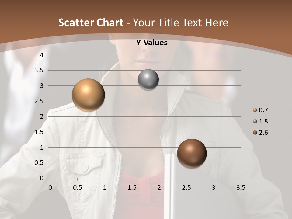A Woman Holding A Laptop In Front Of A Group Of People PowerPoint Template