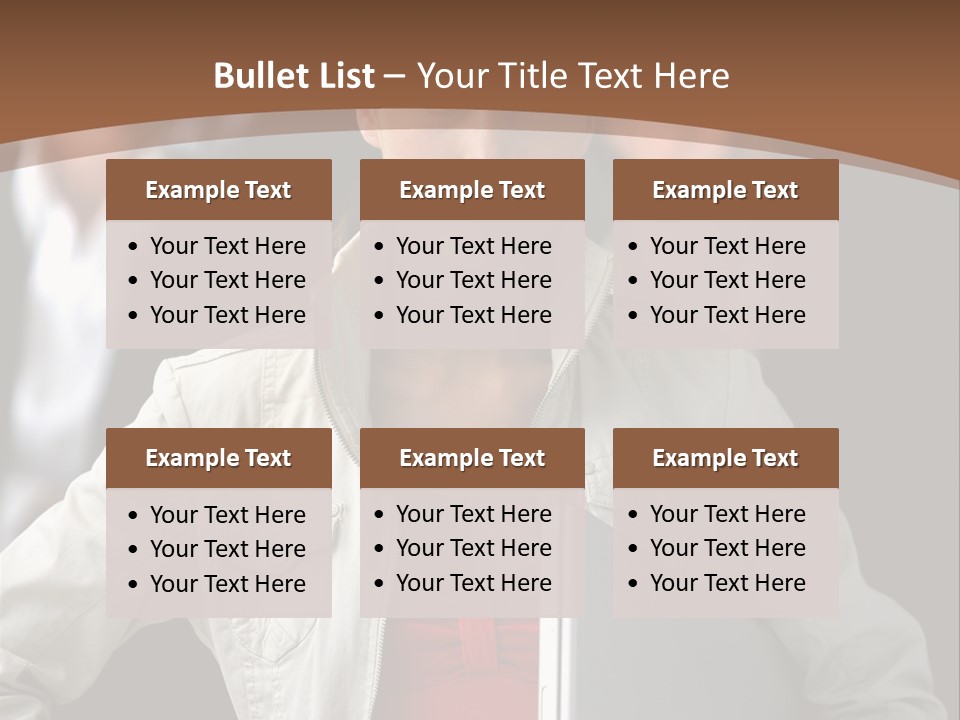 A Woman Holding A Laptop In Front Of A Group Of People PowerPoint Template