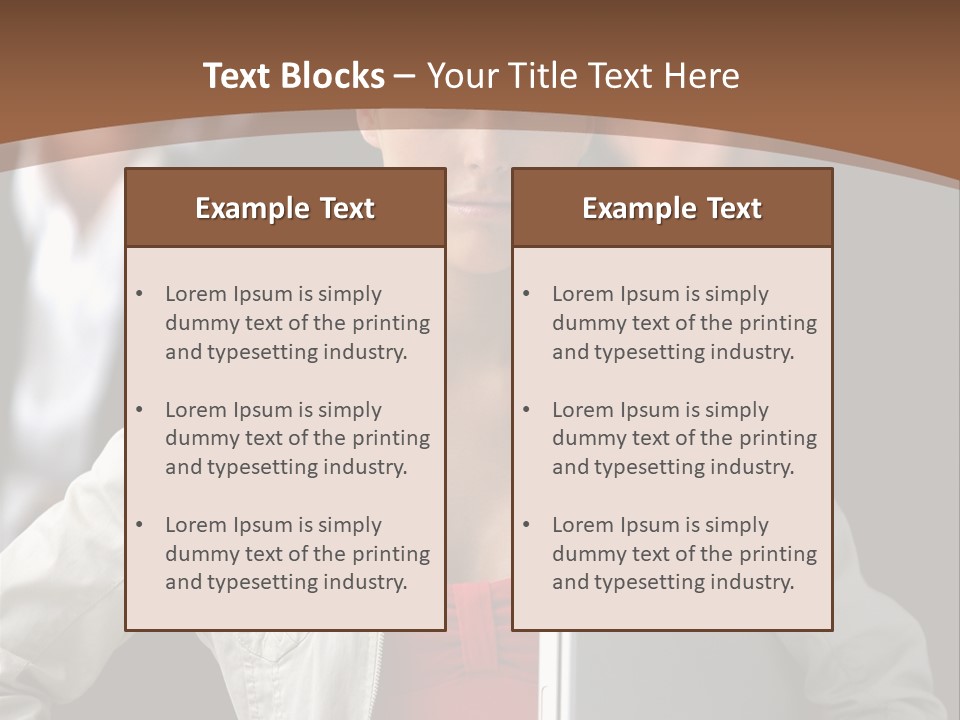 A Woman Holding A Laptop In Front Of A Group Of People PowerPoint Template