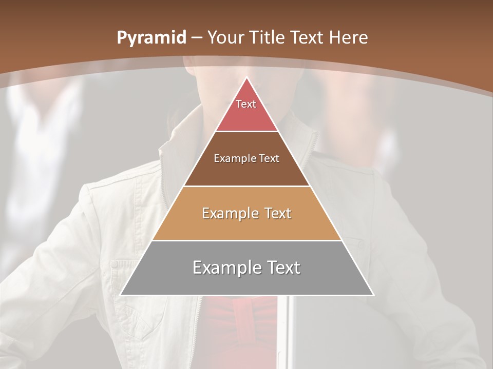 A Woman Holding A Laptop In Front Of A Group Of People PowerPoint Template