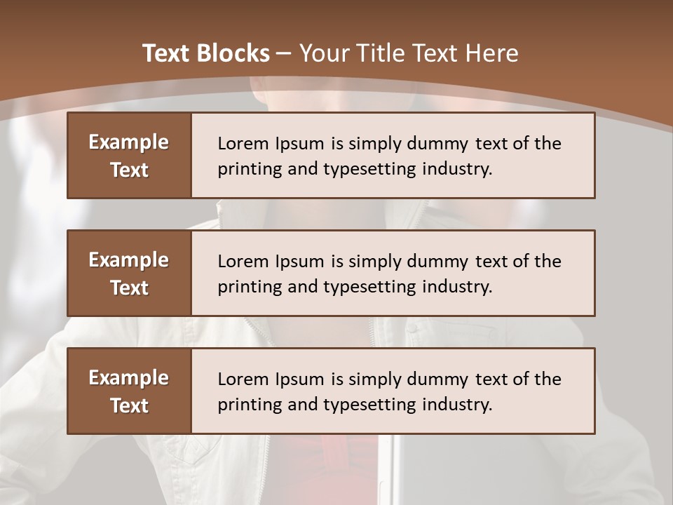 A Woman Holding A Laptop In Front Of A Group Of People PowerPoint Template