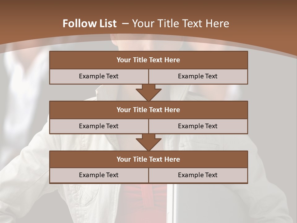 A Woman Holding A Laptop In Front Of A Group Of People PowerPoint Template