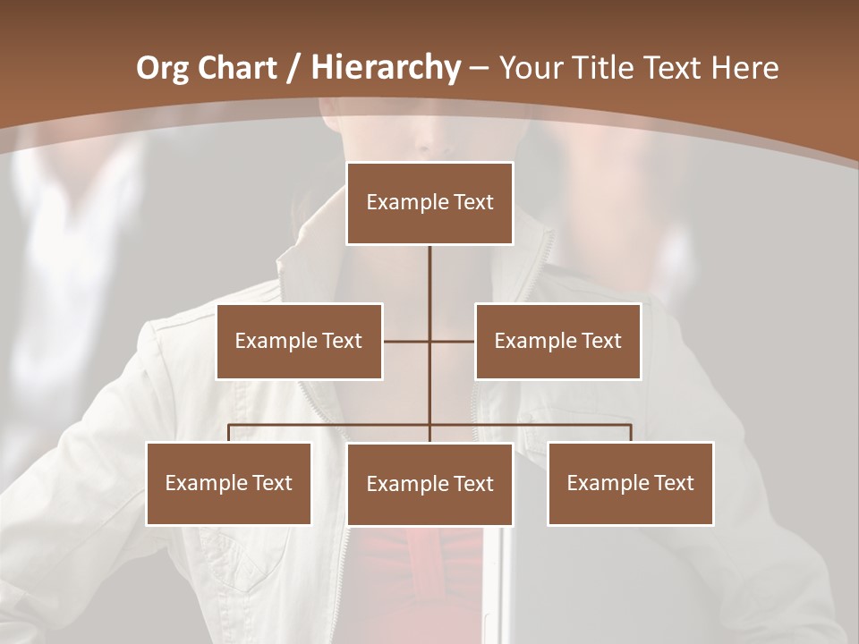 A Woman Holding A Laptop In Front Of A Group Of People PowerPoint Template