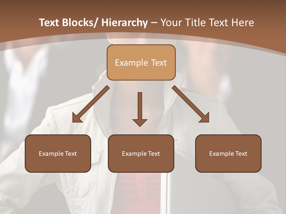 A Woman Holding A Laptop In Front Of A Group Of People PowerPoint Template