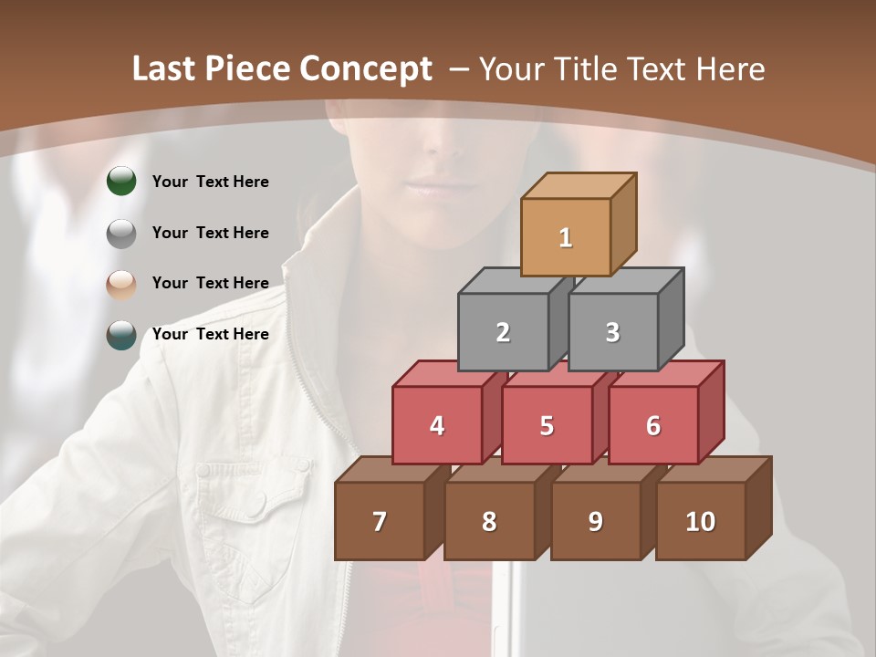 A Woman Holding A Laptop In Front Of A Group Of People PowerPoint Template