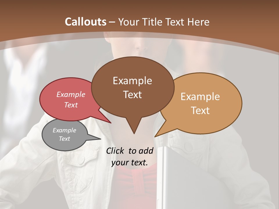 A Woman Holding A Laptop In Front Of A Group Of People PowerPoint Template