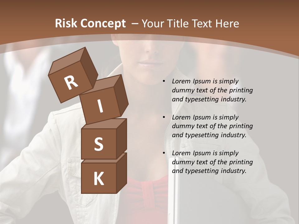 A Woman Holding A Laptop In Front Of A Group Of People PowerPoint Template