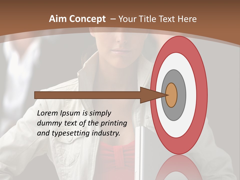 A Woman Holding A Laptop In Front Of A Group Of People PowerPoint Template