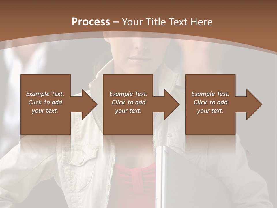 A Woman Holding A Laptop In Front Of A Group Of People PowerPoint Template