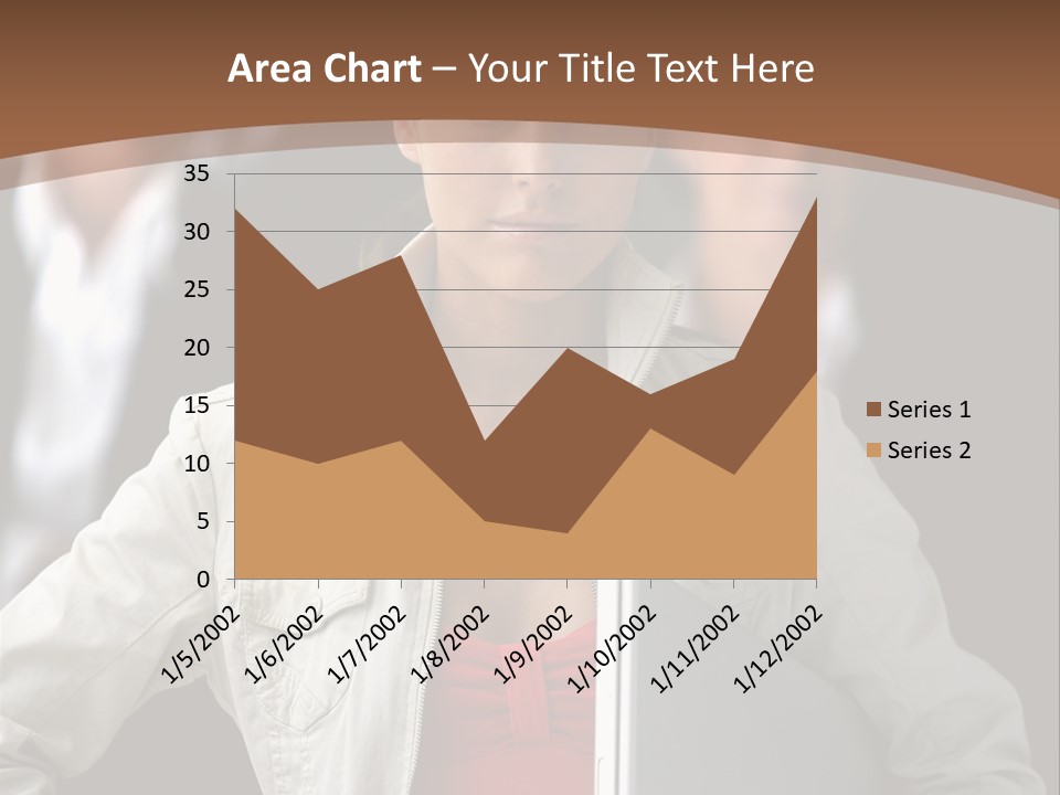 A Woman Holding A Laptop In Front Of A Group Of People PowerPoint Template
