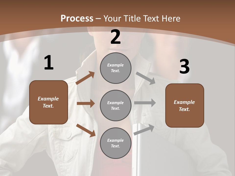 A Woman Holding A Laptop In Front Of A Group Of People PowerPoint Template