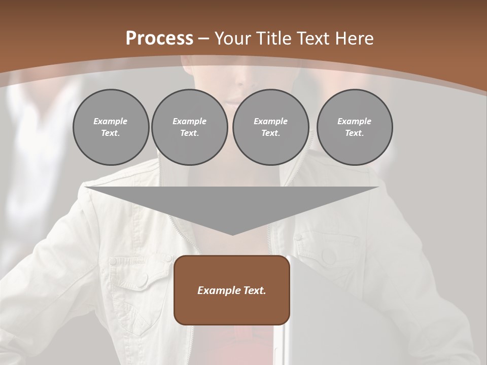 A Woman Holding A Laptop In Front Of A Group Of People PowerPoint Template