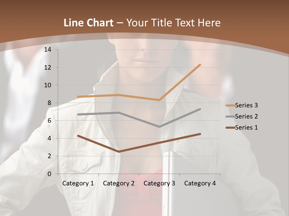 A Woman Holding A Laptop In Front Of A Group Of People PowerPoint Template