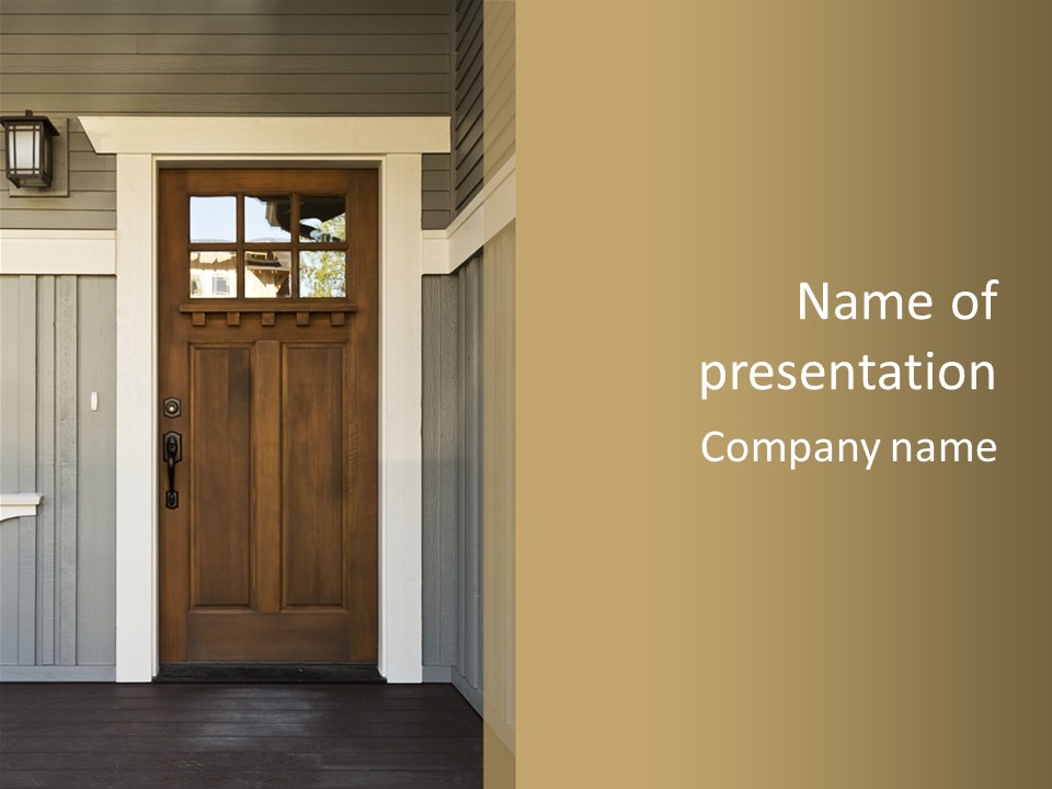 House Porch Light Rustic PowerPoint Template