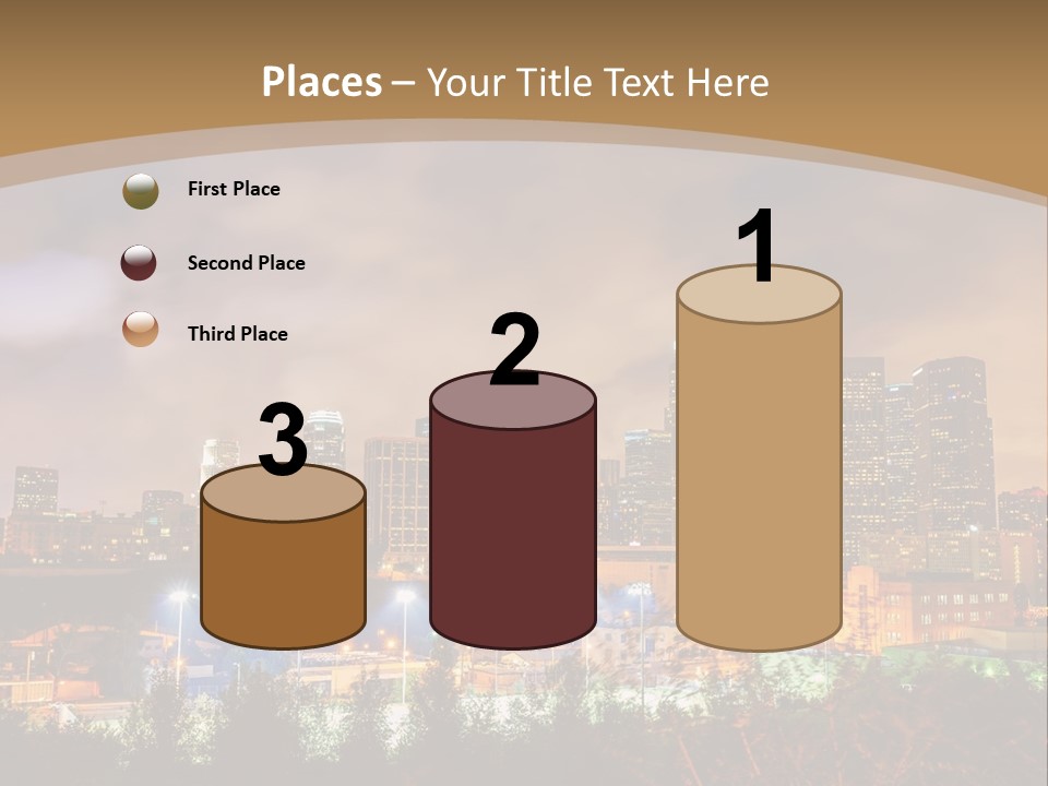 A Picture Of A City At Night With Clouds In The Sky PowerPoint Template