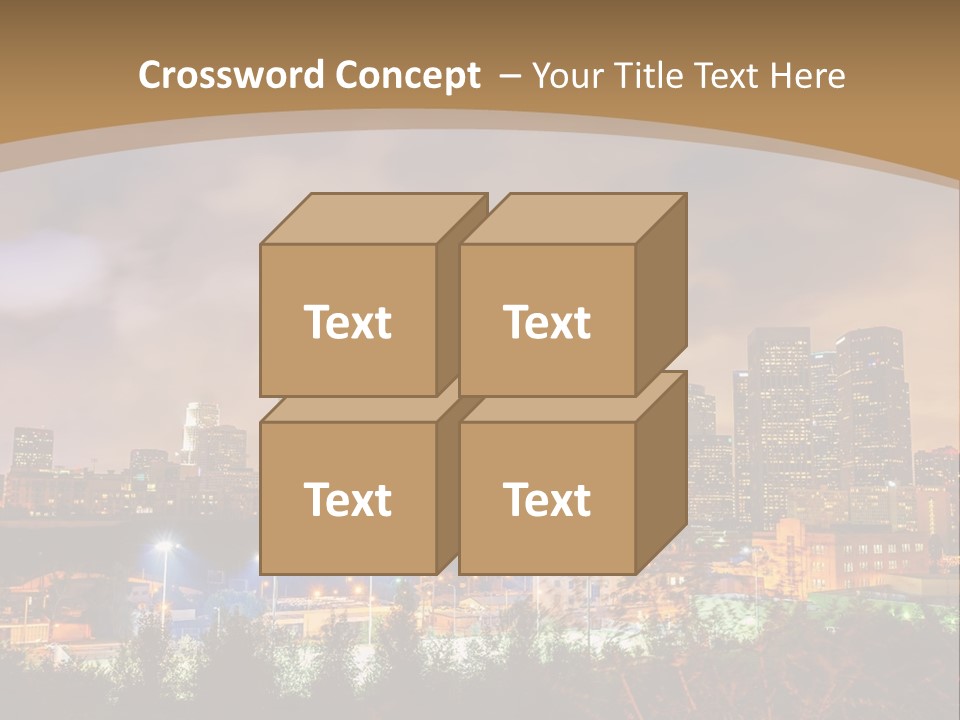 A Picture Of A City At Night With Clouds In The Sky PowerPoint Template