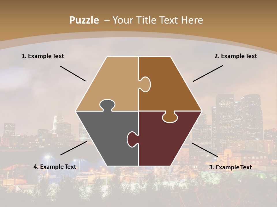 A Picture Of A City At Night With Clouds In The Sky PowerPoint Template