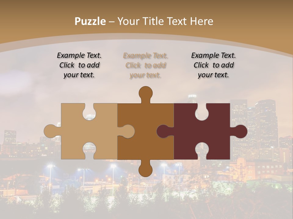 A Picture Of A City At Night With Clouds In The Sky PowerPoint Template