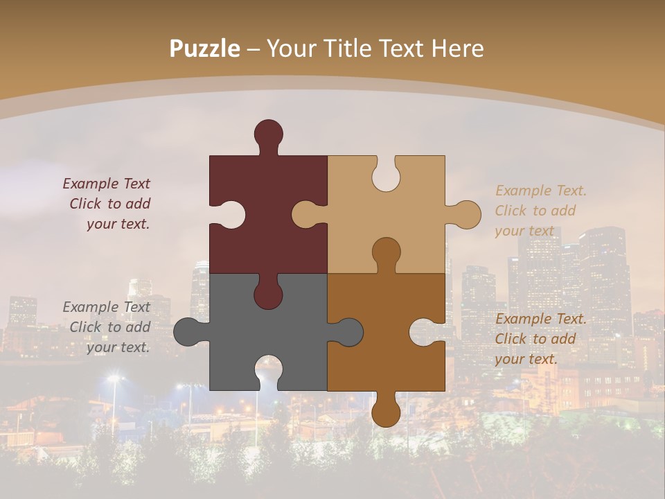 A Picture Of A City At Night With Clouds In The Sky PowerPoint Template