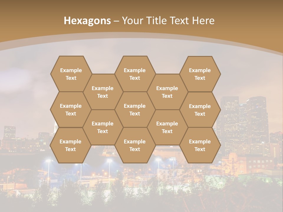 A Picture Of A City At Night With Clouds In The Sky PowerPoint Template