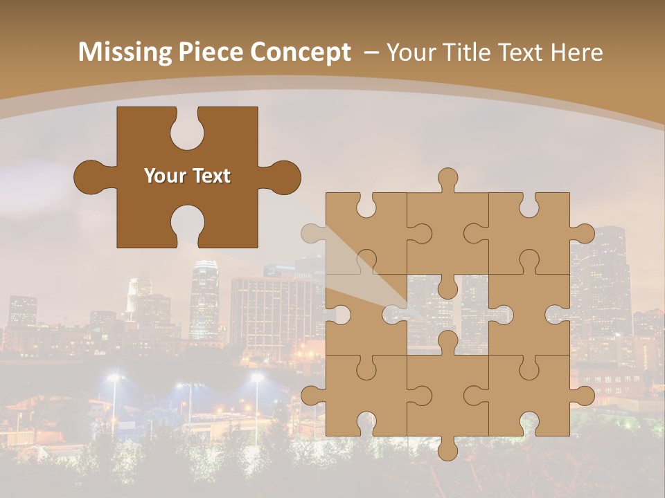 A Picture Of A City At Night With Clouds In The Sky PowerPoint Template