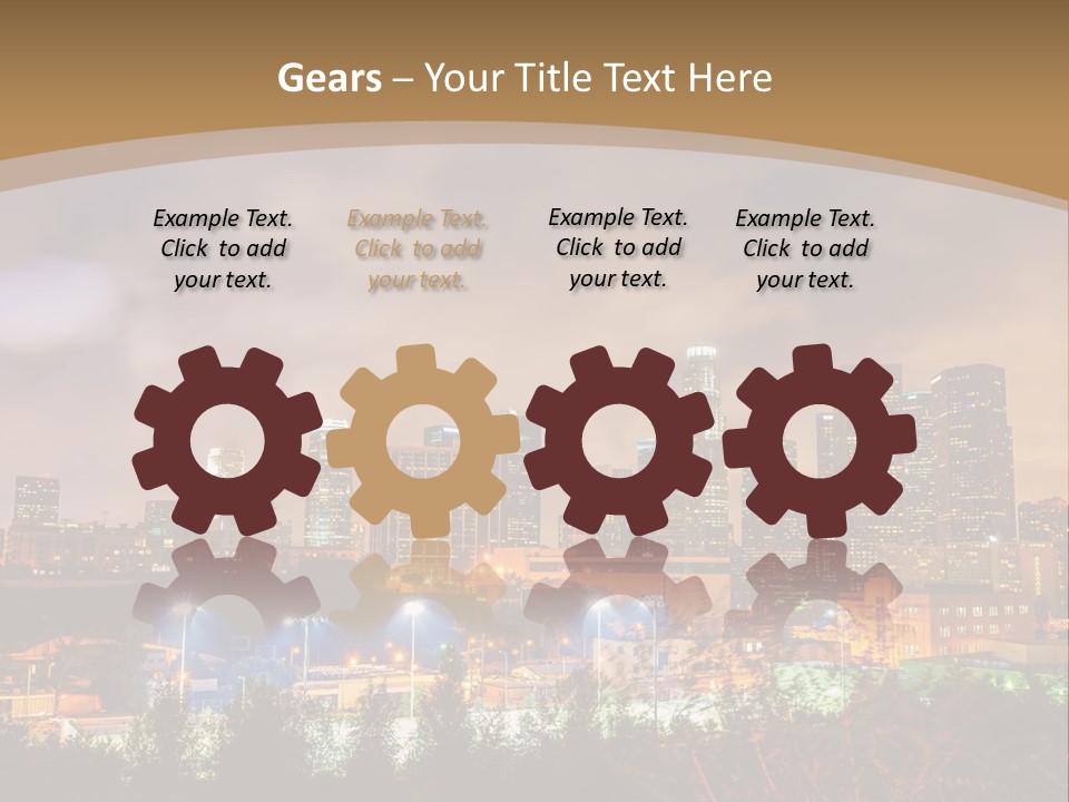 A Picture Of A City At Night With Clouds In The Sky PowerPoint Template