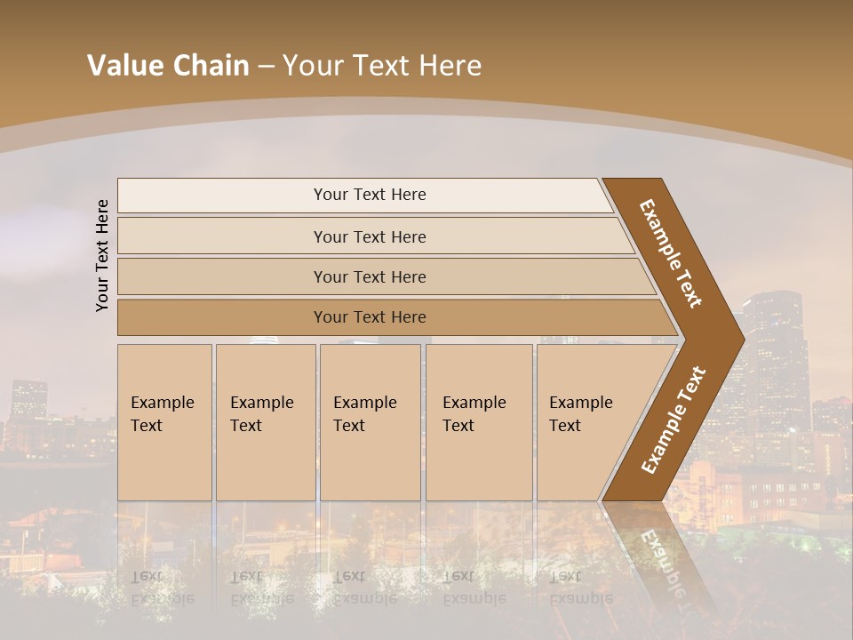 A Picture Of A City At Night With Clouds In The Sky PowerPoint Template
